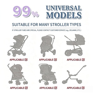 Parasol pratique pour poussette de bébé |   Support réglable <span class=keywords><strong>anti</strong></span>-<span class=keywords><strong>UV</strong></span> et imperméable avec revêtement noir |   Parapluie de pluie pour poussette d'enfant, pour l'extérieur - Product Image 3