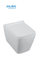 WC suspendu sans bride en céramique blanc, style européen, pour salle de bain, ensemble de sanitaires