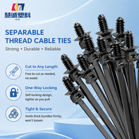 Kabel Ties Split Self Locking, Heavy Duty Dua Bagian Berulir dari Nylon untuk Pengikatan Kabel, Perkabelan Listrik