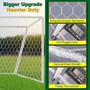 <span class=keywords><strong>Filet</strong></span> <span class=keywords><strong>de</strong></span> <span class=keywords><strong>but</strong></span> <span class=keywords><strong>de</strong></span> football, professionnel, blanc, robuste, <span class=keywords><strong>de</strong></span> remplacement, extérieur, taille standard, résistant aux intempéries pour l'entraînement et les matchs - Product Image 3