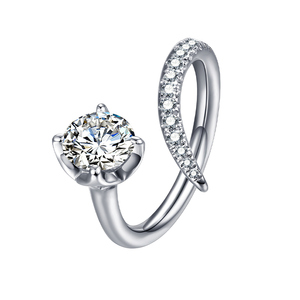 <span class=keywords><strong>Anillo</strong></span> <span class=keywords><strong>de</strong></span> Moissanita ATTA GEMS que Pasa la Prueba del Diamante, Plata <span class=keywords><strong>de</strong></span> Ley 925, Corte Redondo Excelente, 1 Quilate, Color D, Joyería <span class=keywords><strong>de</strong></span> Boda - Product Image 1