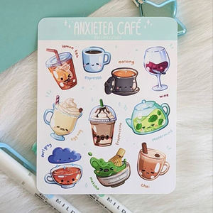 A5 A6 Impressão a Cores Completas Folha De Adesivo De Vinil Impermeável Logotipo Personalizado Coreano Kiss Cut White Vinyl PVC <span class=keywords><strong>Label</strong></span> Sticker Sheet - Product Image 4