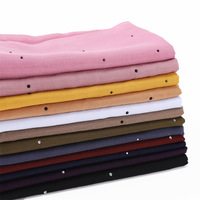 Viskose Hijab Sommer schlichte Hijabs Polyester Baumwolle Voile Schal mit Tudung Diamanten Katoen funkelnden Schal