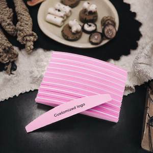 ENVÍO GRATUITO Al por mayor Lima de uñas de esponja desechable de doble cara HZ5179 para manicura, forma media luna, de fabricante - Product Image 3