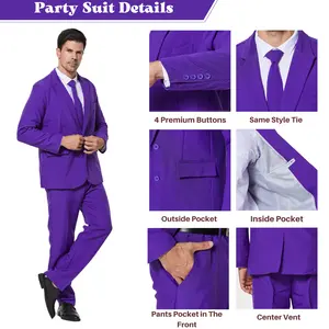 Men's Halloween Costume Suit Solid Color Suit Halloween Clothing Made Of Polyester For Adults