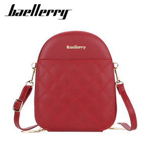 Sac à bandoulière pour femme Baellerry, petit sac à fermeture éclair rond, sac pour téléphone, broderie, motif à carreaux, portable, usage quotidien - Product Image 5
