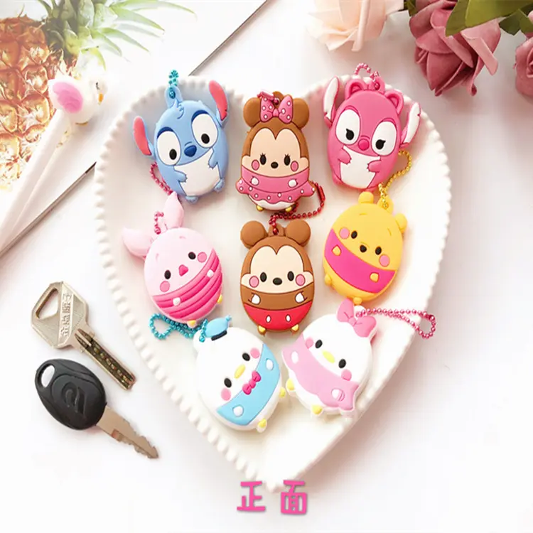 New style Lovely Cartoon Silicone Protective Key Case Cover For Key Control Dust Cover Holder Animation Figures key Pendant