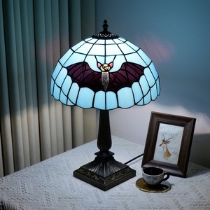 <span class=keywords><strong>Lampe</strong></span> de table en verre teinté <span class=keywords><strong>style</strong></span> chauve-souris noire, <span class=keywords><strong>lampe</strong></span> de chevet vintage pour chambre à coucher, bureau, artisanat artistique, décoration antique, <span class=keywords><strong>lampe</strong></span> de lecture - Product Image 4