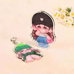 Custom Holographic <b>Anime</b> Waterproof Eco-Friendly Transparent Acrylic Cartoon Pendant <b>Keychain</b> for Promotions - Product Image 2