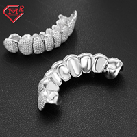 Véritable S925 Moissanite Dents Grillz Entièrement Glacé Rappeur Buste Vers Le Bas Coupe Profonde Personnalisé D Couleur Moissanite Grillz