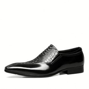 Chaussures habillées tendance pour hommes, style business, motif peau de grenouille, antidérapantes, respirantes, légères, à lacets - Product Image 6