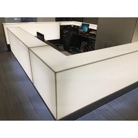 Comptoir de réception LED en forme de L de petite taille pour salon de manucure, design moderne, idéal pour les salons professionnels