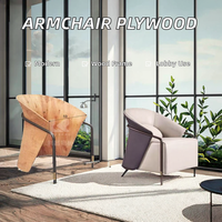 Fauteuil individuel moderne FC-2277 avec structure en contreplaqué d'eucalyptus pour la maison et le hall d'hôtel – Mobilier élégant pour salle à manger