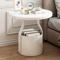 Petite table basse ronde en pierre frittée moderne, table à thé, table de salon pour le salon avec métal