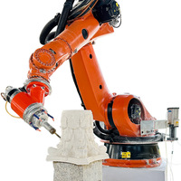 HUALONG Máquina CNC de 7 Ejes con Brazo Robótico KUKA, Motor, Engranaje, CAM, para Grabado de Piedra, Escultura 3D, Fresado de Granito y Mármol