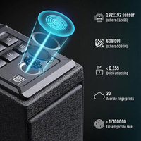 Coffre-fort pour pistolet, clé d'accès, code PIN, coffre-fort monté sur table de nuit pour voiture, bureau, chevet, mur, 4 façons de déverrouiller avec empreinte digitale