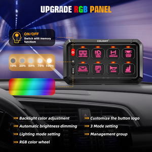 Panel de interruptor de 8 entradas RGB regulable para vehículo, sistema de relé de caja de Control de circuito, Pod - Product Image 3