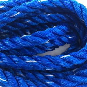 เชือกไนลอนสีน้ำเงิน 3 เส้น ขนาด 16 มม. 18 มม. เชือก PE สำหรับอวนจับปลาในฟิลิปปินส์ เชือกมอโนฟิลาเมนต์ 3/4 เส้น เชือก PP แบบเกลียวสำหรับงานทางทะเล - Product Image 2