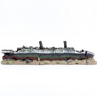 Navire de guerre noir perle bateau pirate aquarium décor aquarium décoration navire