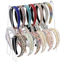 Support de rangement double niveau en acrylique pour bandeaux et accessoires capillaires, idéal pour coiffeuse