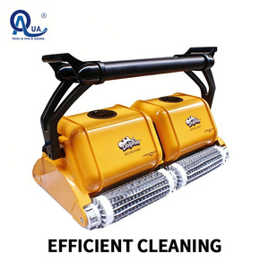 Robot Limpiafondos Automático AQUA con Batería Recargable y Cuerpo de Plástico Amarillo para Piscinas - Product Image 4