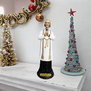 Icona Religiosa 'Sacerdote Parrocchiale' Statua in Resina Dipinta a Mano Dimensioni 4.8-12 Pollici Decorazione Natalizia e di Capodanno per la Casa - Product Image 3