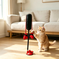 Jouet vertical pour chat avec base à ventouse, jouet de stimulation en forme de gant de boxe, accessoires pour animaux de compagnie pour l'auto-amusement et le soulagement du stress des chats