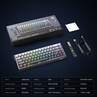 Clavier de jeu ONIKUMA G69 ARGB 68 touches, clavier mécanique filaire personnalisé avec rétroéclairage RVB, taux de sondage de 8 000 Hz