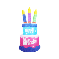 Fournitures de fête d'anniversaire en gros d'usine Gonflables de gâteau cadeau exquis avec décoration gonflable d'anniversaire personnalisée à lumière LED