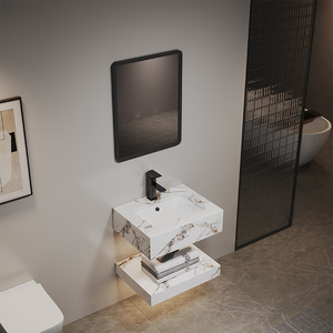 Mueble <span class=keywords><strong>de</strong></span> Baño Moderno con Lavabo Integrado <span class=keywords><strong>de</strong></span> Doble Capa y Encimera <span class=keywords><strong>de</strong></span> Piedra, Lavabo para Baño Doméstico - Product Image 3