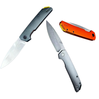 Couteau de poche pliant de haute qualité en acier 8Cr14MoV, lame à pointe tombante, boucle de lanière dorée, manche en aluminium, EDC, camping, OEM