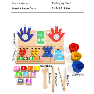 Jeu d'arithmétique Montessori avec perles à clipser, puzzle de comptage, aides pédagogiques, jouets éducatifs pour l'apprentissage précoce des enfants - Product Image 6