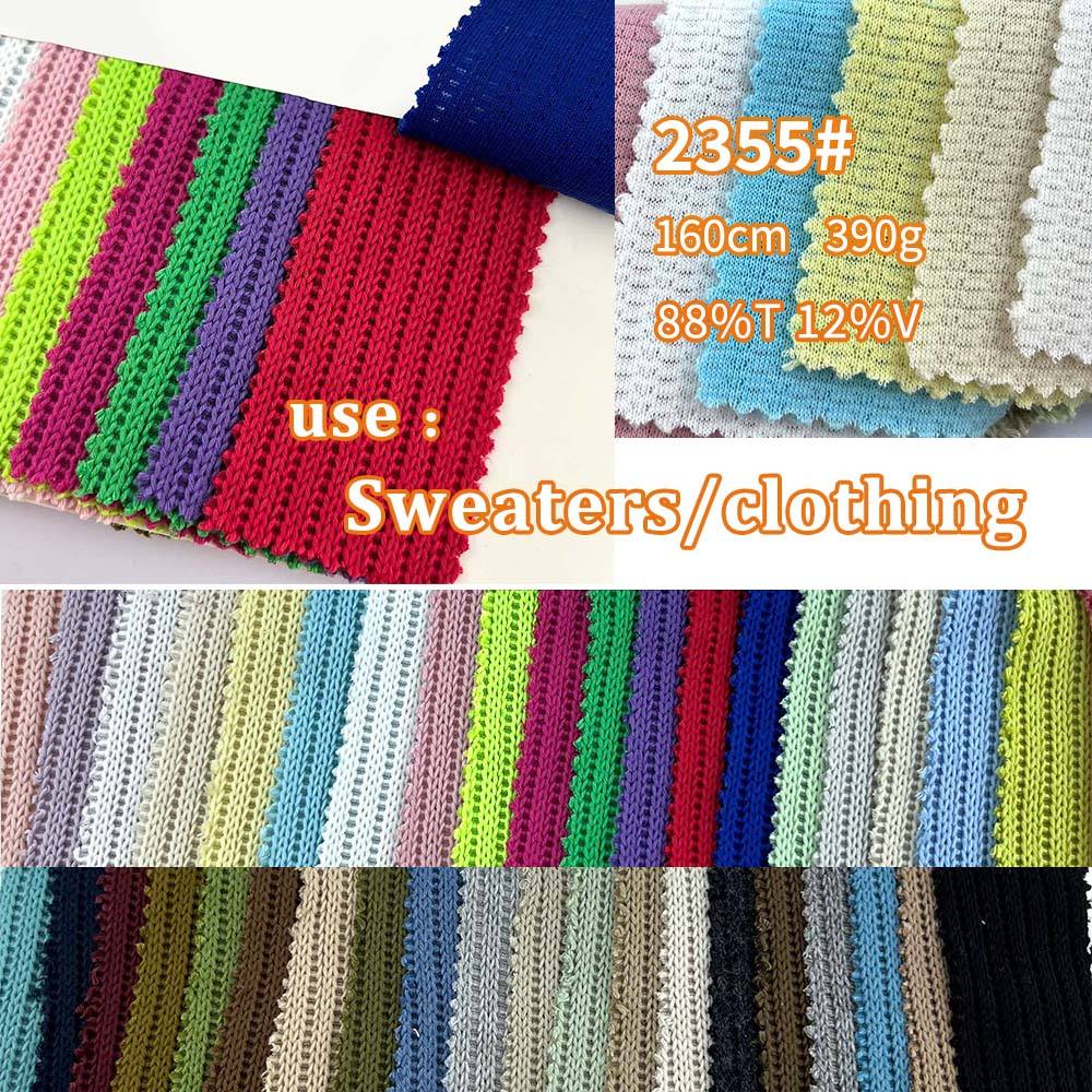Wholesale Thick Wool Knitted Fabric 88% Polyester Fiber 12% Viscose 390gsm  Knitting Clothing Sweater Fabric for Women