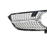 Rejilla Frontal de Radiador Estilo Diamante para Mercedes Benz Clase GLE W166 2016-2019 Negro/Plateado