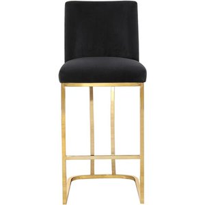 Meubles <span class=keywords><strong>De</strong></span> maison Salle à manger <span class=keywords><strong>Tabouret</strong></span> <span class=keywords><strong>de</strong></span> <span class=keywords><strong>Bar</strong></span> Velours Chaise <span class=keywords><strong>De</strong></span> Comptoir En <span class=keywords><strong>Noir</strong></span> avec Cadre <span class=keywords><strong>Doré</strong></span> - Product Image 2