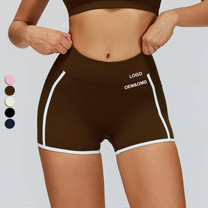 Pantaloncini da Yoga a Vita Alta Personalizzati per Donna, Traspiranti, Tinta Unita, Asciugatura Rapida, Elastici, Modellanti e Anti-Trasparenza - Product Image 1