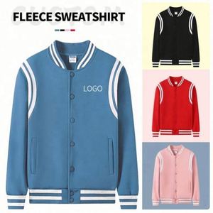 Pure Cotton Eco-Friendly Men's Sport <b>Jackets</b> Soft Fabric Stand Fleece Inner Solid Students Baseball Sweatshirts for Autumn ODM - Product Image 2