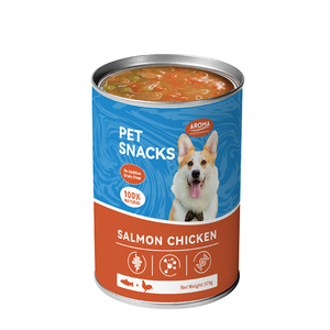 Comida Úmida para Gatos em Lata com Frango e Salmão, Pet <span class=keywords><strong>Food</strong></span> Fabricante MEAT&SOUP 375g - Product Image 1