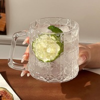 Tasse à café en verre sodocalcique transparente avec poignée pour usage domestique – Vente en gros