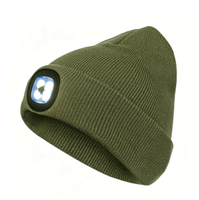 Berretto Lavorato a Maglia Ricaricabile USB con Logo Personalizzato per Adulti, Donne e Uomini, con Luce LED Bianca Integrata per Feste Invernali e Ramadan
