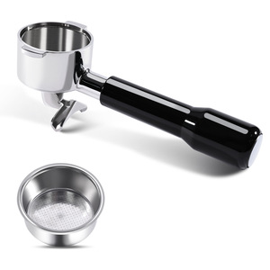 Porte-filtre De'Longhi 51 mm en acier inoxydable à double poignée avec poignée en bois pour machine à expresso usage domestique - Product Image 5