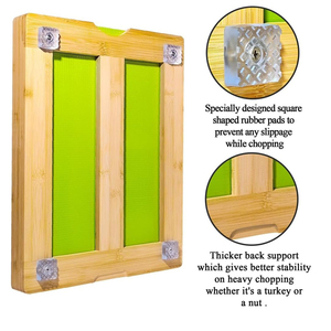 竹木砧板，带7个彩色编码聚丙烯垫 - Product Image 4