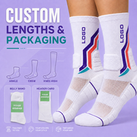 Chaussettes en coton tricotées sur mesure pour le basketball, la course à pied et les sports, chaussettes mi-mollet en tissu éponge, confortables et douces, chaussettes de sport avec logo personnalisé