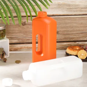 Materiale per uso alimentare PP forma quadrata arancione bianco colori 1 gallone di plastica brocca di misurazione dell'acqua con manico