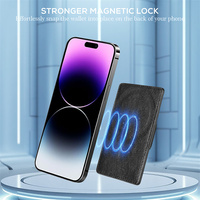 Dompet Kartu Magnetik Minimalis 2 in 1 dengan Tombol Tekan, Dompet Popup Mag Safe untuk Pria