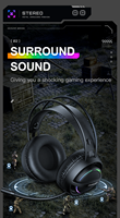 Casque de jeu filaire ONIKUMA X88 avec haut-parleurs de 50 mm, oreillettes confortables, éclairage RGB, casque pour joueurs sur ordinateur avec double bandeau