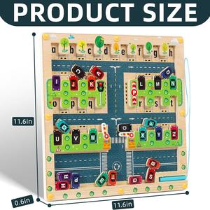 <span class=keywords><strong>Jeu</strong></span> de société éducatif en bois Montessori personnalisé pour enfants, labyrinthe de couleurs et de nombres, apprentissage <span class=keywords><strong>du</strong></span> stationnement, cadeaux pour enfants - Product Image 6