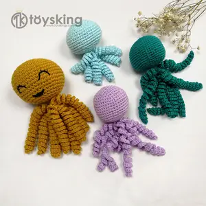 Crochet Bayi Gurita Amigurumi Mainan Mini untuk Preemies, Buatan Tangan Sotong Mainan Kain Lembut Kustom