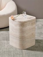Table basse rectangulaire en pierre de travertin naturel simple et moderne Meubles de salon