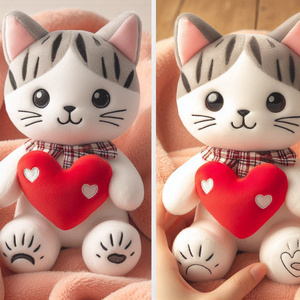 Valentine Stuffed Animals <strong>Cat</strong> <strong>Plush</strong> with Red Heart Custom Stuffed <strong>Plush</strong> Toys - Product Image 4